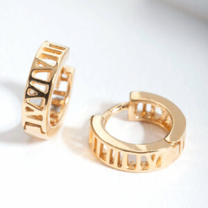 Roman Numeral Hoop Earrings