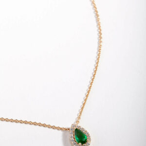 Green Pear Halo Necklace