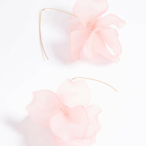 Pink Frosted Flower Drop Earrings
