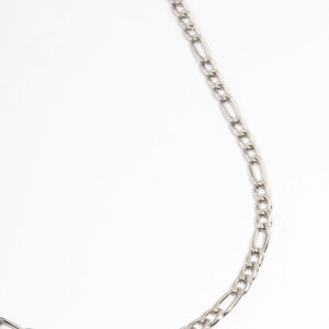 Rhodium Figaro Chain Necklace