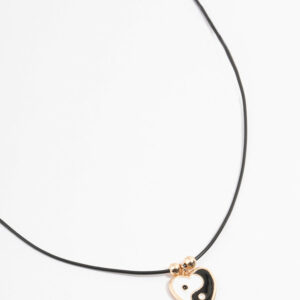 Yin & Yang Heart Cord Necklace