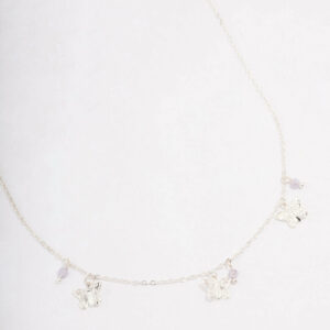 Butterfly Beaded Droplet Necklace