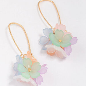 Cluster Flower Fish Hook Drop Earrings