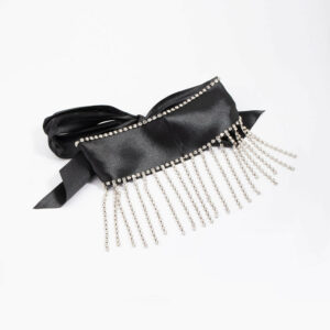 Black Fabric Drop Choker