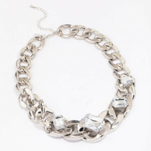 Rhodium Chunky Short Chain Necklace