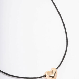 Threaded Heart Cord Pendant Necklace