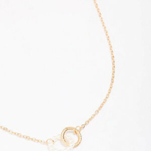 Pearl Link Circle Pendant Necklace