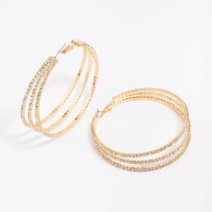 Medium Triple Row Hoop Earrings
