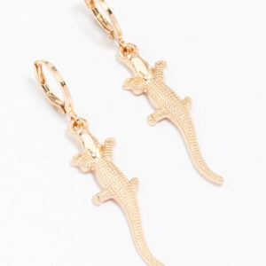 Alligator Drop Hoop Earrings