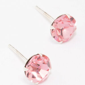 Pink Czech Crystal Stud Earrings