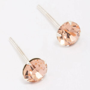 Blush Czech Crystal Small Stud Earrings