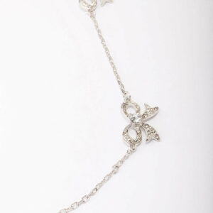 Rhodium Bow Chain Necklace