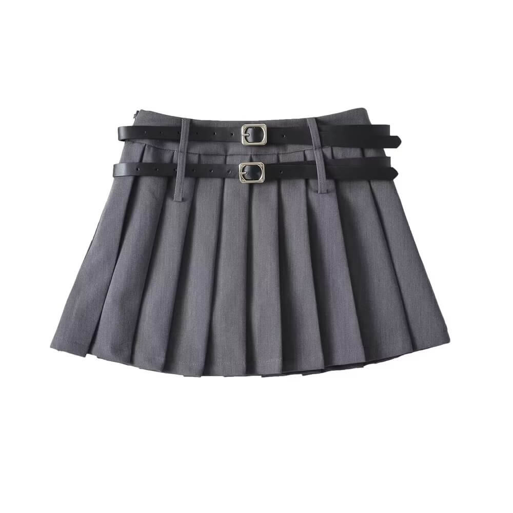 Double belts academia skirt - Image 10