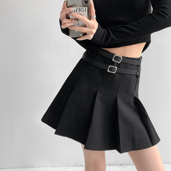 Double belts academia skirt - Image 6