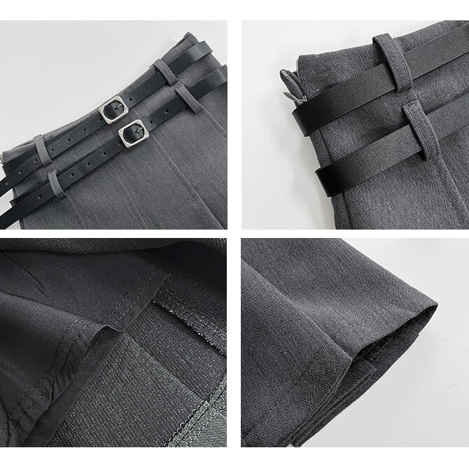 Double belts academia skirt - Image 9