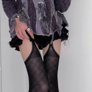 Georgina plaid suspender tights