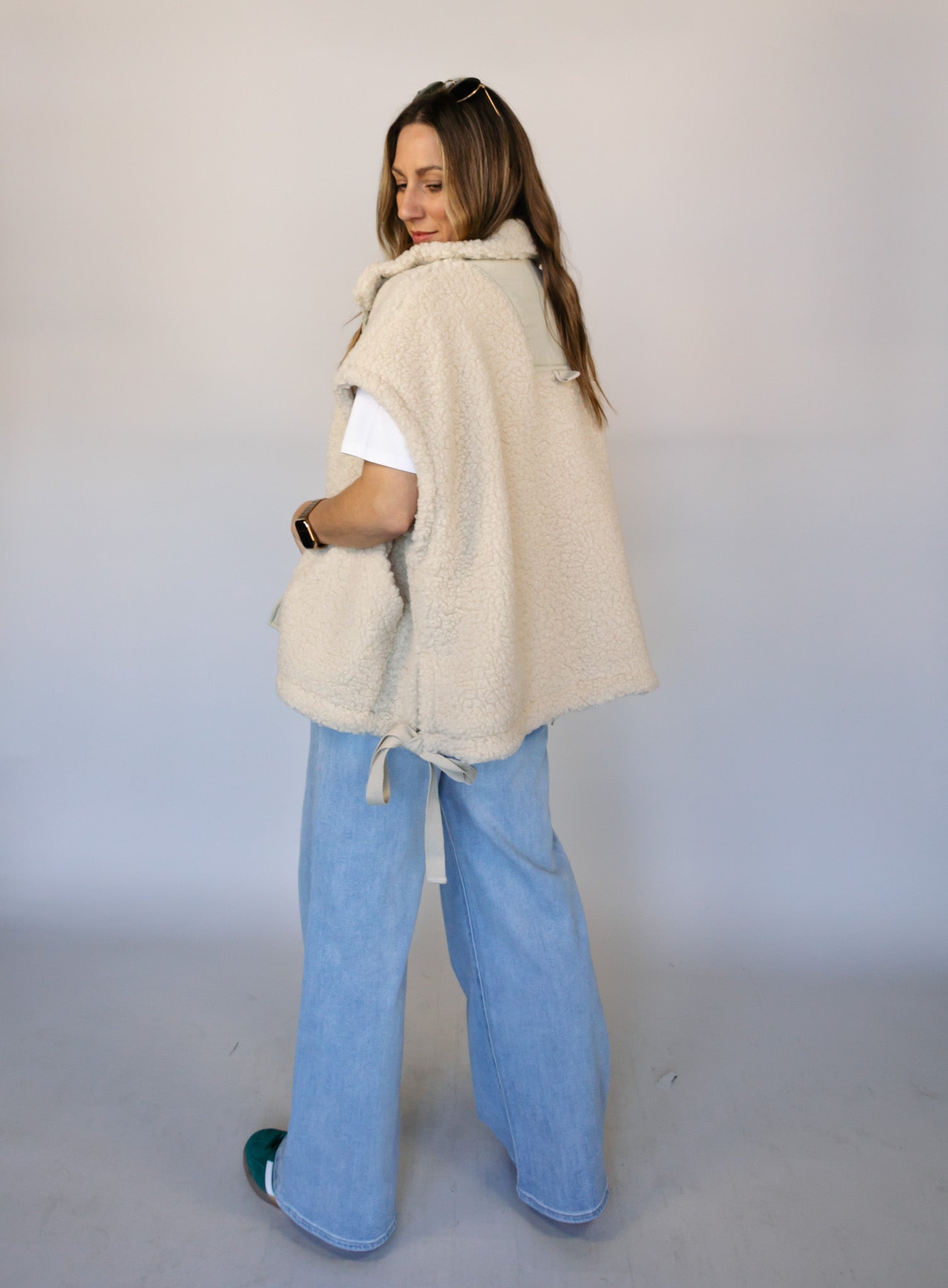 Teddy Utility Vest - Cream - Final Sale - Image 7