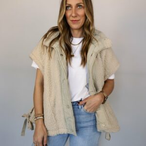 Teddy Utility Vest - Cream - Final Sale