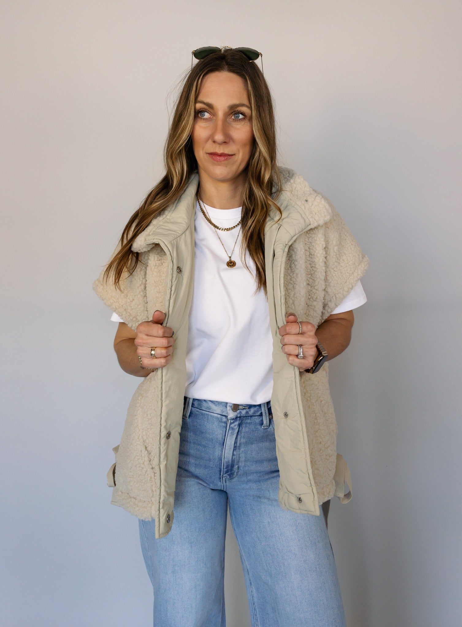 Teddy Utility Vest - Cream - Final Sale - Image 3