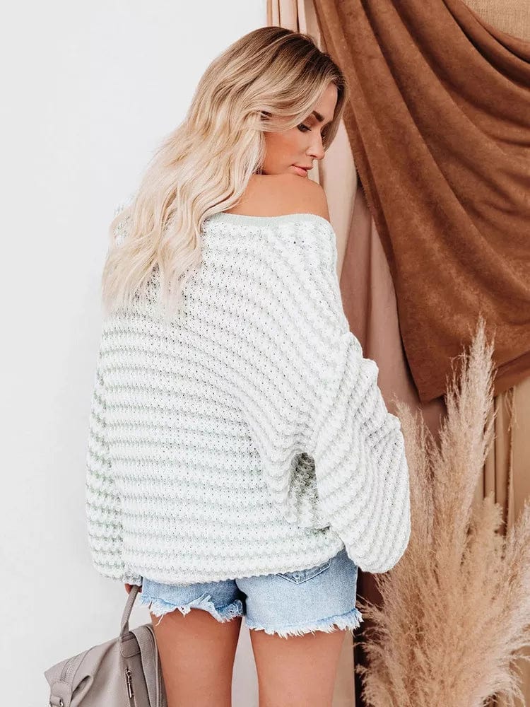 Striped Knit Boho Sweater - Image 5