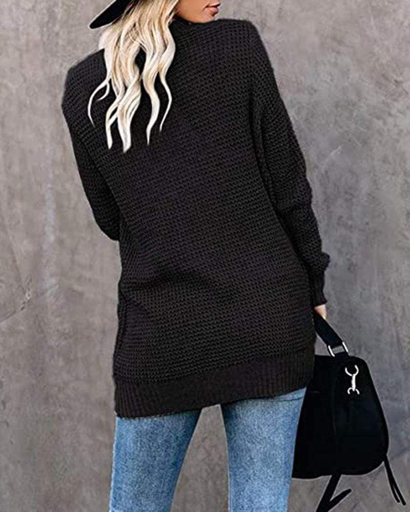 Loose Fit Long Sleeve Knitted Cardigan - Image 7