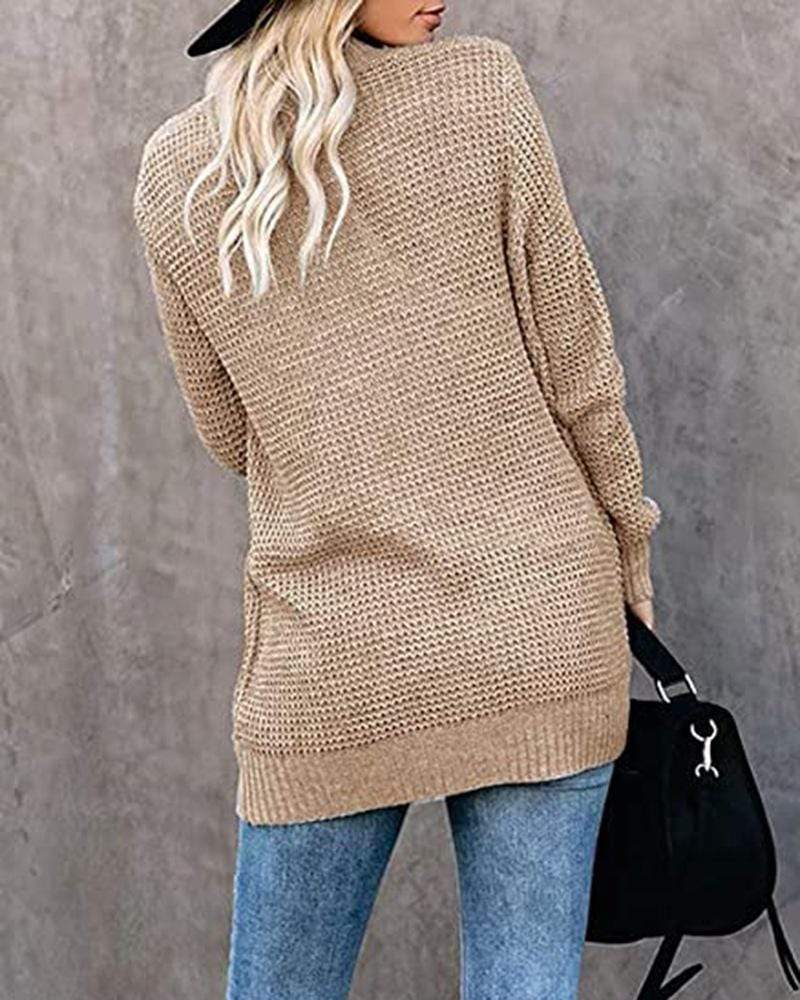 Loose Fit Long Sleeve Knitted Cardigan - Image 8