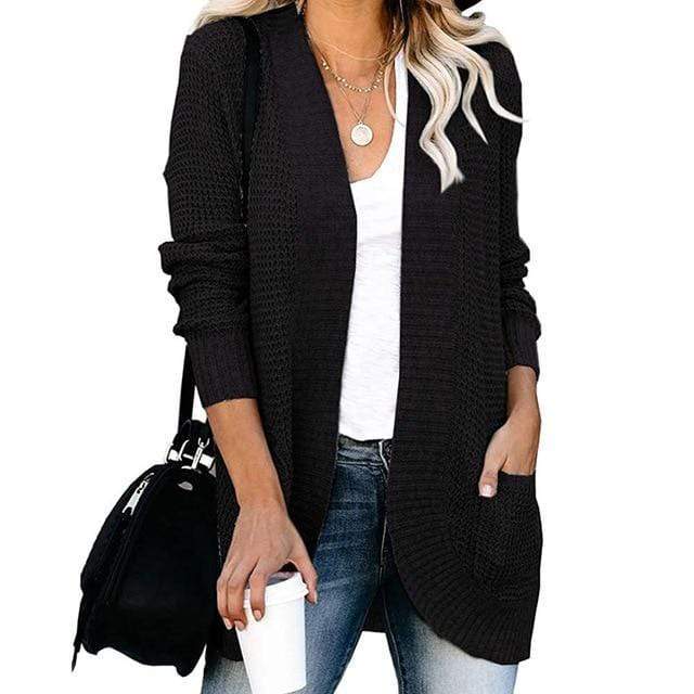 Loose Fit Long Sleeve Knitted Cardigan - Image 3