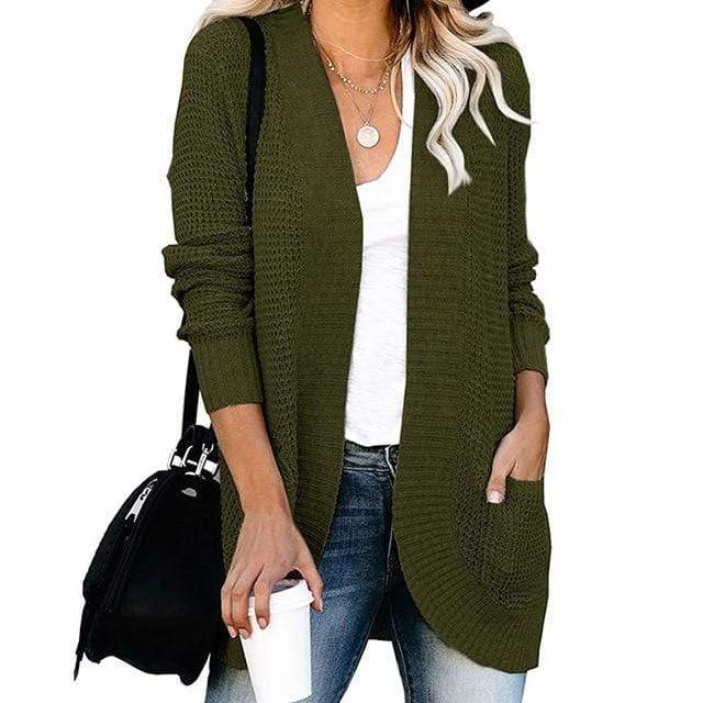 Loose Fit Long Sleeve Knitted Cardigan - Image 4