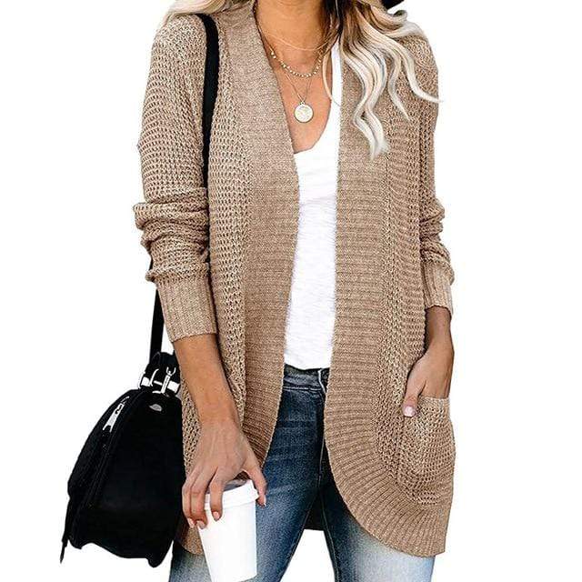 Loose Fit Long Sleeve Knitted Cardigan - Image 5