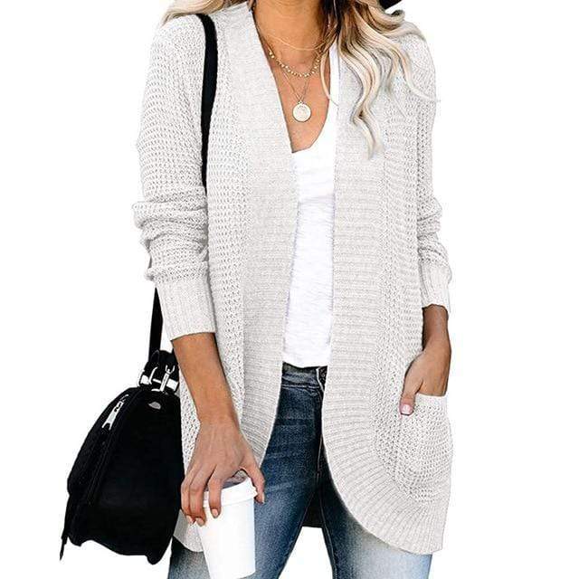 Loose Fit Long Sleeve Knitted Cardigan - Image 6