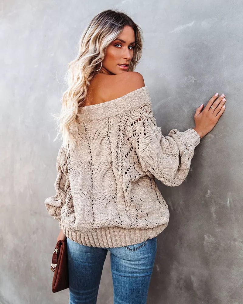 Sexy Off Shoulder Sweater - Image 4