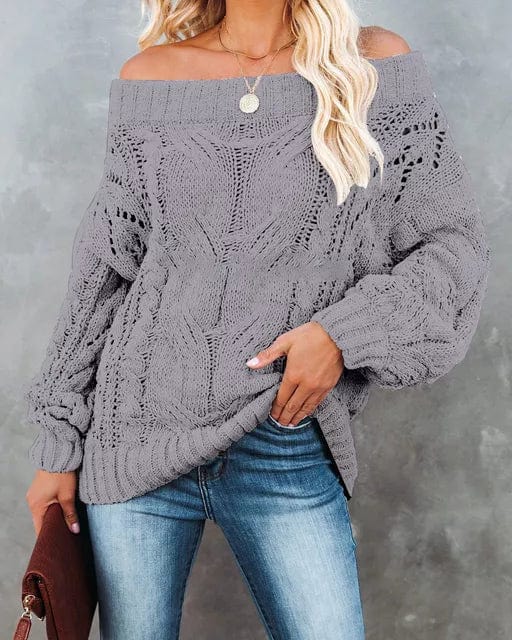 Sexy Off Shoulder Sweater - Image 5