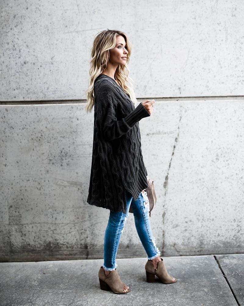 Oversized Twist Knit Sweater - Image 4