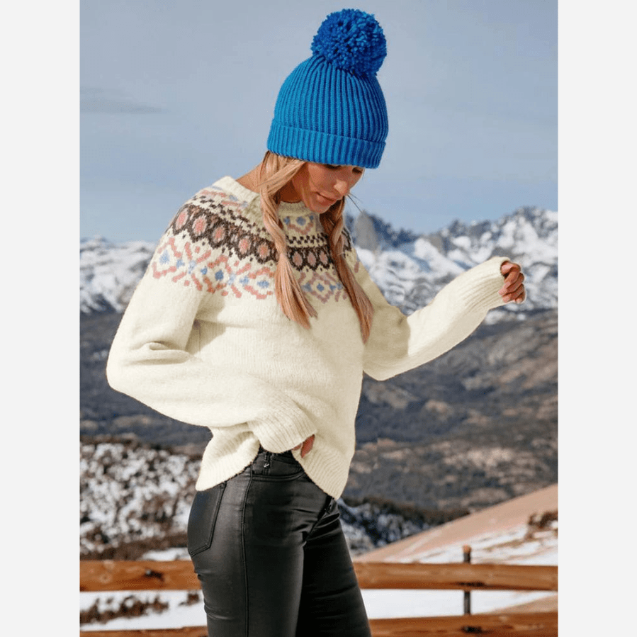 Boho Vintage Knit Pullover Sweater - Image 3