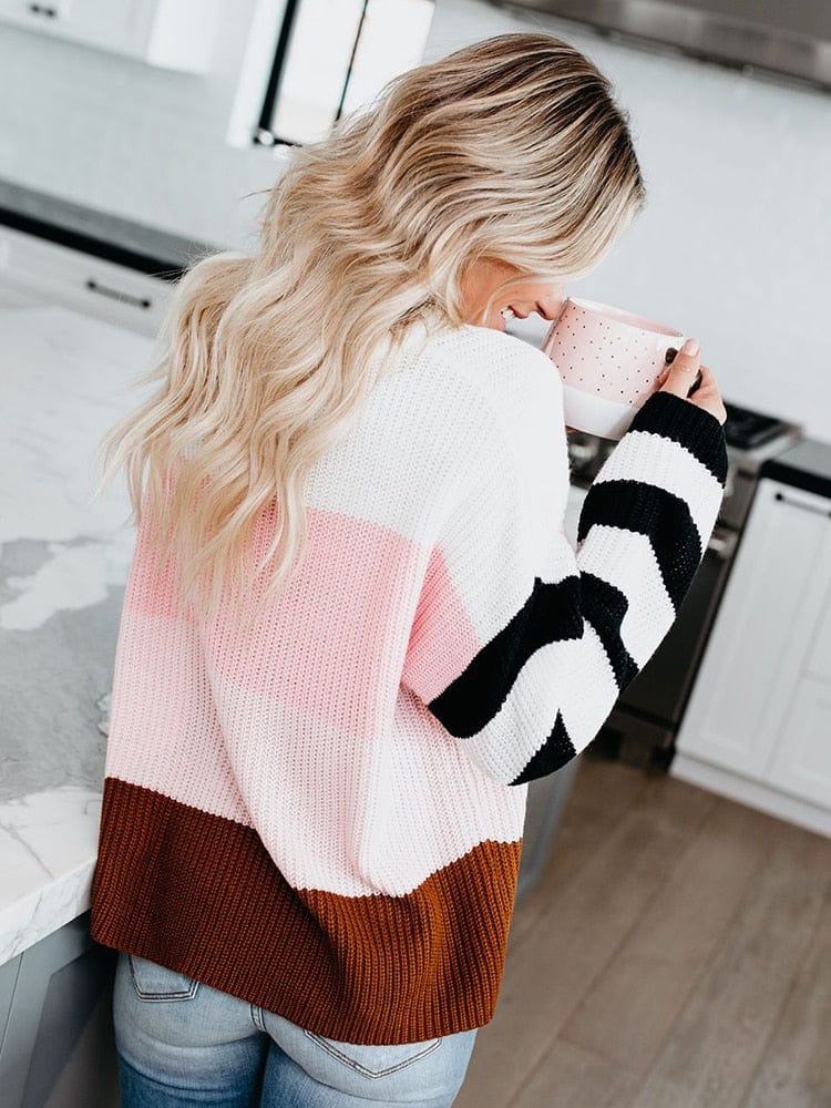 Boho Striped Casual Pullover Knit Sweater - Image 4