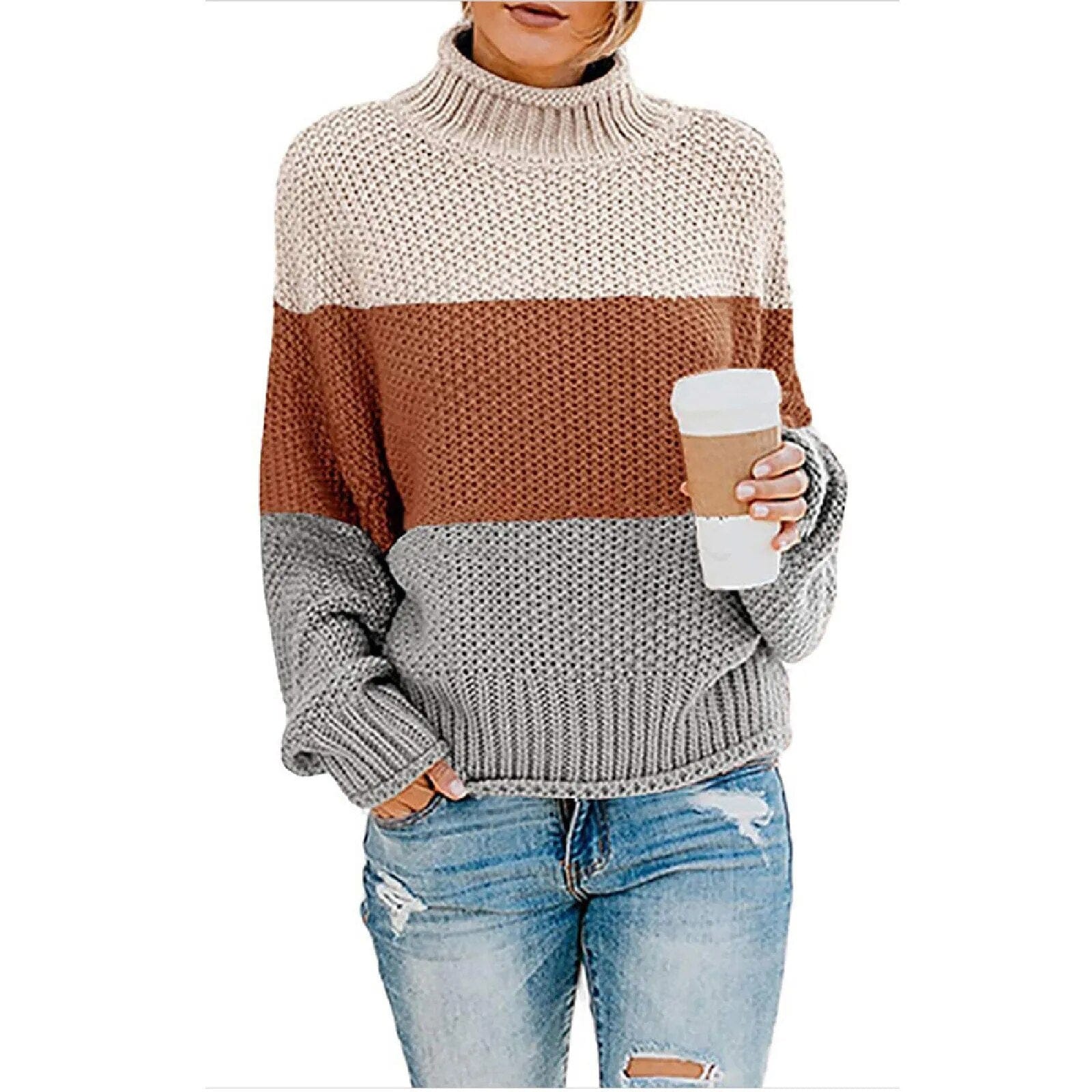 Boho Striped Knit Sweater - Image 3